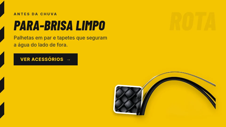 Rota Certa Autopeças — Para-brisa limpo